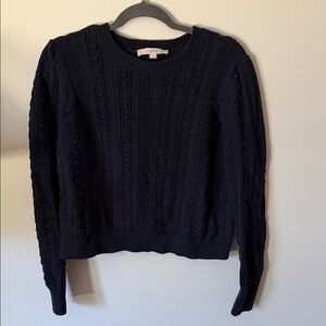 LOFT Women's Navy Cable Knit Sweater